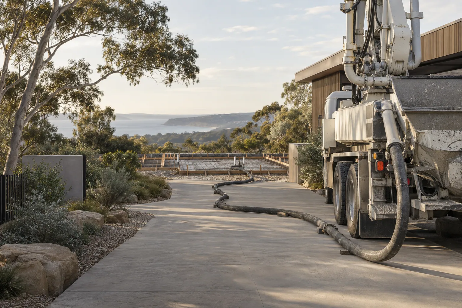 Illustrative concrete pumping project in an Australian setting