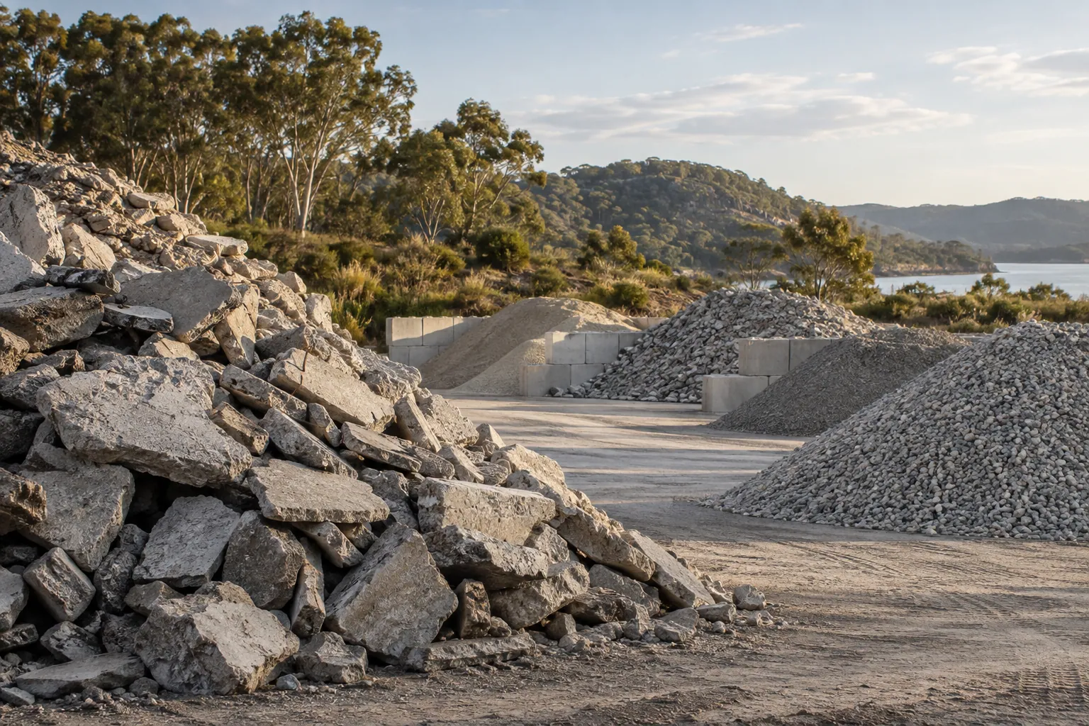 Illustrative concrete recycling project in an Australian setting