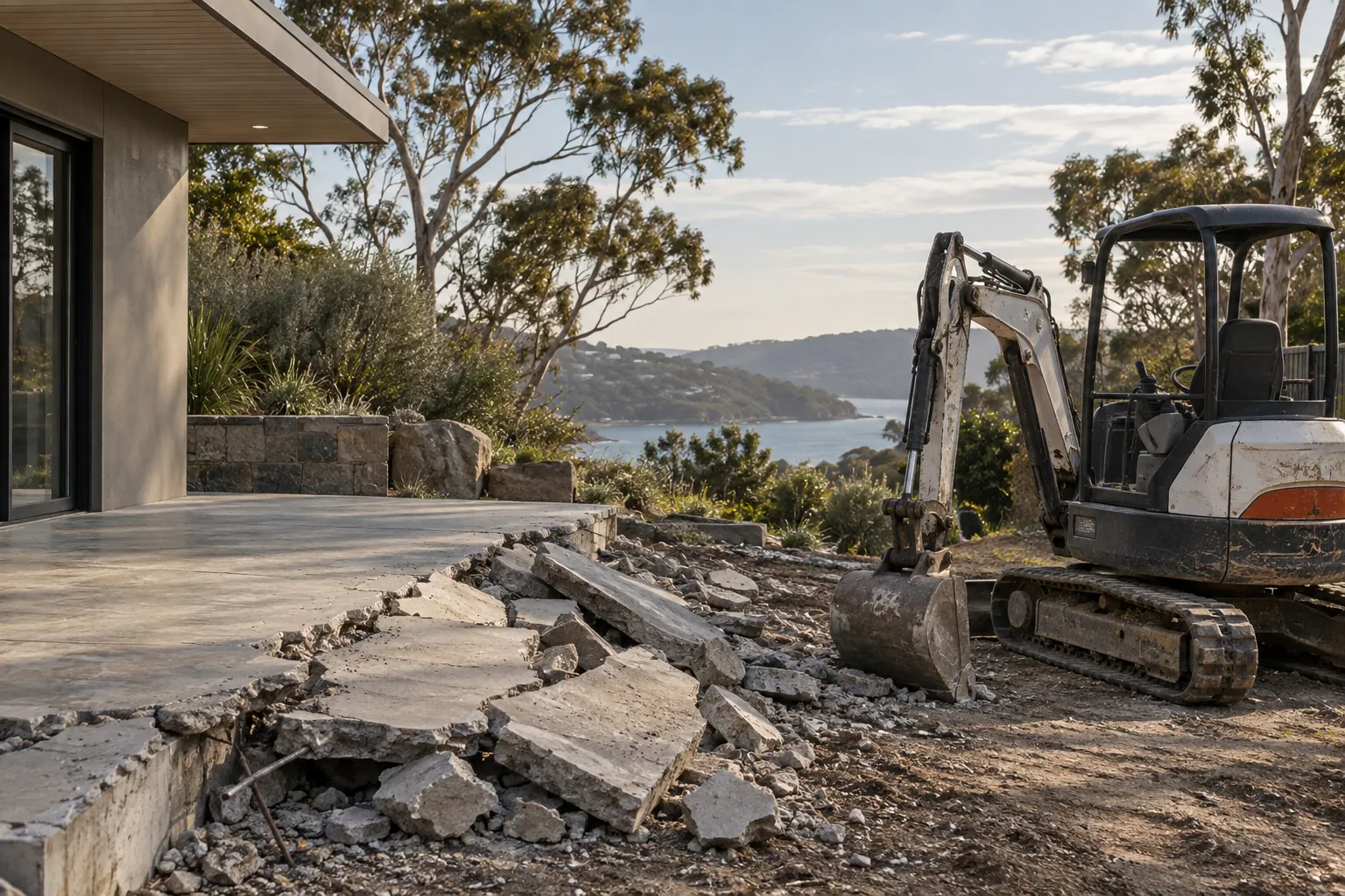 Illustrative concrete removal project in an Australian setting
